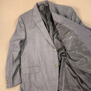 Loro Piana Cremieux Blazer Mens 52L Long Blue Gray 100% Wool 2 Button Sport Coat